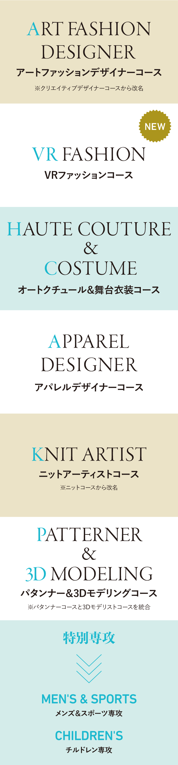 専門性の高いコース